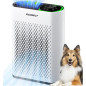 Air Purifier for Large Rooms up to 2,400 ft², 3-Stage True HEPA, 360° Airflow, Quiet Sleep Mode, HAP602 White Air Purifier for Large Rooms up to 2,400 ft², 3-Stage True HEPA, 360° Airflow, Quiet Sleep Mode, HAP602 White