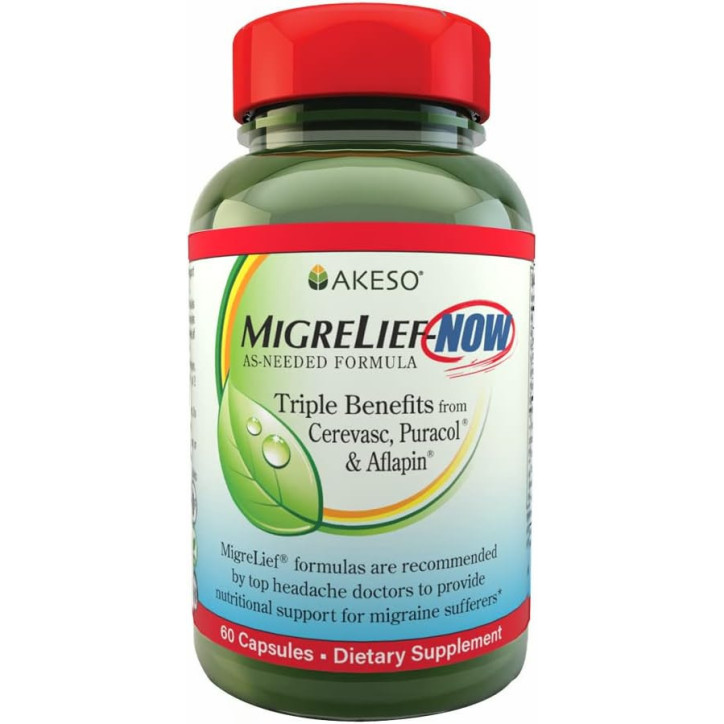 MigreLief-Now, formule rapide, soutien nutritionnel migraine et maux de tête - 60 capsules végétariennes MigreLief-Now, formule rapide, soutien nutritionnel migraine et maux de tête - 60 capsules végétariennes