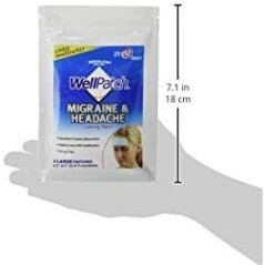 WellPatch Migraine & Headache Cooling Patch - Drug-Free, 12-Hour Relief, Safe with Medication, 4 Large Patches 4.3x2 in