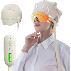 FSA Eligible Electric Head Massager with Heat, 6-Zone Kneading, Rechargeable 2200mAh for Migraine Relief