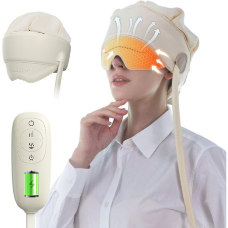 Massageur de tête électrique rechargeable 6 zones avec chaleur, apaisant céphalées et migraines, FSA/HSA