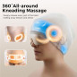FSA Eligible Electric Head Massager with Heat, 6-Zone Kneading, Rechargeable 2200mAh for Migraine Relief