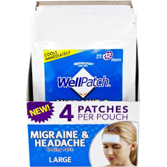 WellPatch Migraine & Headache Cooling Patches - Drug-Free, 12 Hr Relief