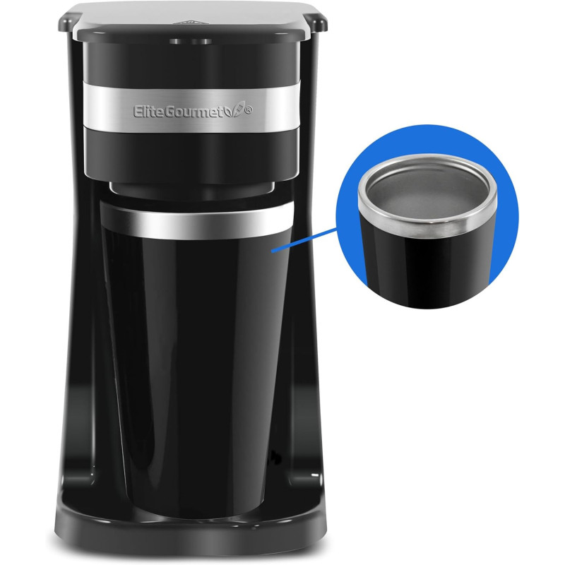 Machine à Café Compacte Elite Gourmet EHC111A Noir - Single-Serve