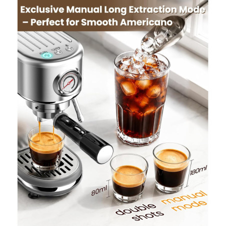 Atatix Machine Espresso 20 Bars avec Moussiseur de Lait