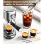 atatix Machine à Espresso avec Mousseur à Lait, 20 Bars de Pression, Cafetière Expresso Compacte atatix Machine à Espresso avec Mousseur à Lait, 20 Bars de Pression, Cafetière Expresso Compacte