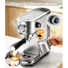 atatix Espresso Machine with 20 Bar Pressure & Milk Frother – High-Performance Espresso Maker