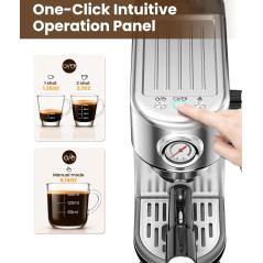 Atatix Espresso Machine with Milk Frother – 20 Bar Pressure Maker