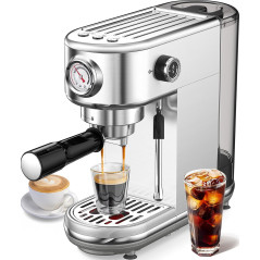 Atatix Espresso Machine with Milk Frother – 20 Bar Pressure Maker