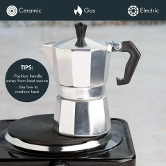 Primula Classic Stovetop Espresso & Coffee Maker Moka Pot for Italian & Cuban Coffee, 3 Cup Silver