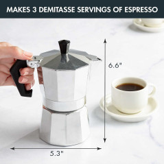 Primula Classic Stovetop Espresso Maker - 3 Cup Moka Pot Silver