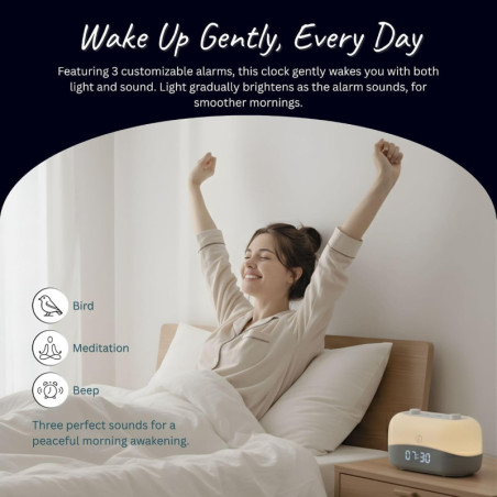 Sleep ZM White Noise Machine with 29 Sounds, 16 Colors, Digital Alarm Clock & Night Light for Adults & Kids