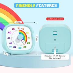 HIPPIH 60-Minute Silent Visual Timer for Kids – Countdown Time Management Tool