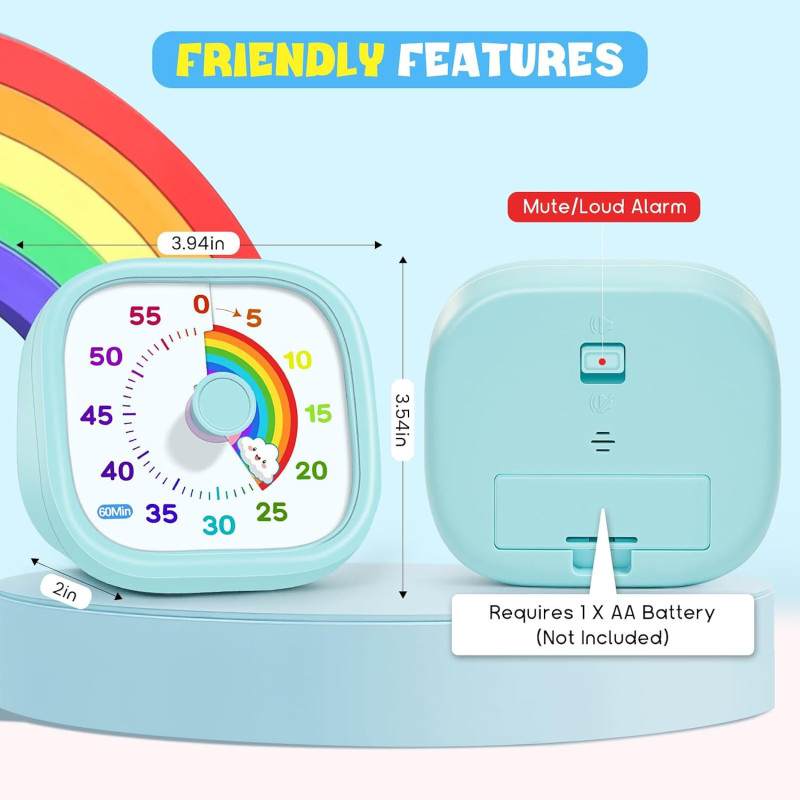 HIPPIH 60-Minute Visual Timer for Kids | Silent Countdown Timer