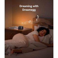 Dreamegg D1 Nova Sound Machine Alarm Clock with White Noise for Better Sleep, White