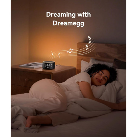 Dreamegg D1 Nova Sound Machine Alarm Clock with White Noise for Better Sleep, White