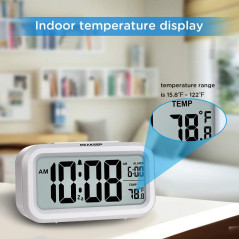 Peakeep Digital Alarm Clock with Night Light & Indoor Temperature Display