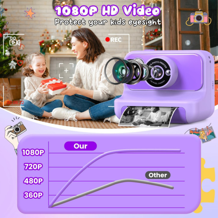Appareil Photo Instantané Enfants - Cadeau Noël & Anniversaire pour Filles et Garçons Appareil Photo Instantané Enfants - Cadeau Noël & Anniversaire pour Filles et Garçons