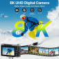 8K 96MP WiFi Vlogging Camera with 3.5 Flip Screen, 20X Zoom, Autofocus, Anti-Shake & SD Card Included