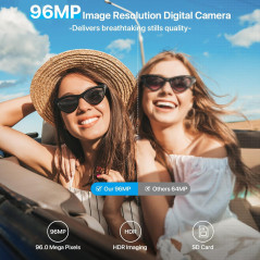 8K WiFi Vlogging Camera 96MP 20X Zoom 3.5 Flip Screen for Beginners