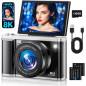 8K 96MP WiFi Vlogging Camera with 3.5 Flip Screen, 20X Zoom, Autofocus, Anti-Shake & SD Card Included
