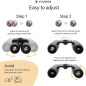 VULNESS Jumelles 8x21 Noires Compactes Mini pour Adultes, Accessoire de Voyage Essentiel VULNESS Jumelles 8x21 Noires Compactes Mini pour Adultes, Accessoire de Voyage Essentiel