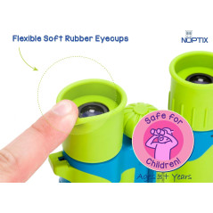 Kid's Binoculars Ages 4-8 - Vibrant Green & Blue Colors