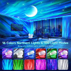 LED Aurora Galaxy Projector Night Light with Bluetooth Speaker and Sound Machine