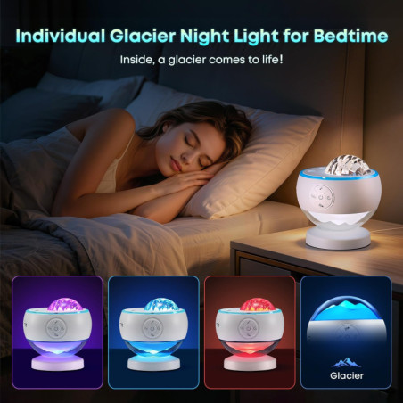 LED Aurora Galaxy Projector Night Light with Bluetooth Speaker and Sound Machine