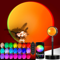 Multicolor LED Sunset Lamp Projector with USB, 180° Rotation for Room Decor, Photography, Parties & Gifts