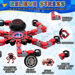 12PCS Fidget Spinners Transformables pour Enfants & Adultes