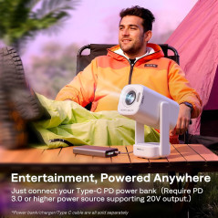 Aurzen Roku TV D1R : Projecteur Portable Intelligent USB-C Blanc