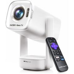 Aurzen Roku TV D1R USB-C Powered Portable Outdoor Projector White