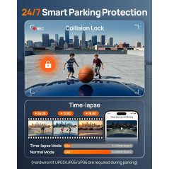 70mai A810 Lite Caméra Dash 4K Avant/Arrière, Wi-Fi 5GHz, 4G LTE, GPS, Vision Nocturne HDR, Mode Parking 24H