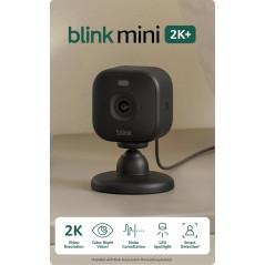 Blink Mini 2K+ (Newest) – 2-Pack Indoor Home & Pet Security Cameras, 2K Video, Night Vision, Motion Detection, Black