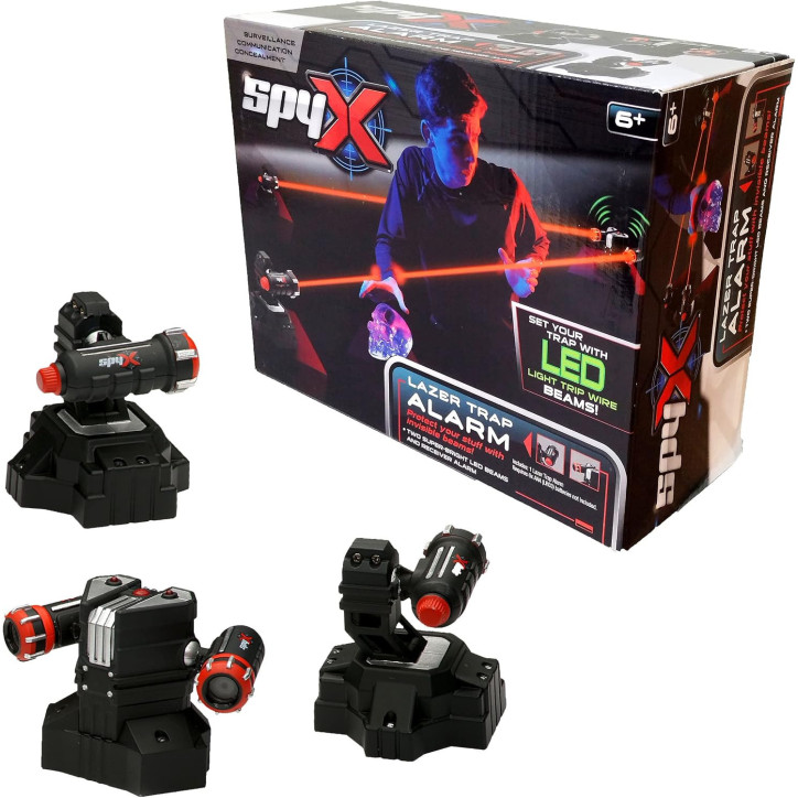 SpyX Lazer Trap Alarm – Invisible Infrared Laser Motion Sensor Toy for Kids, Boys & Girls Spy Gadget Safety Alarm SpyX Lazer Trap Alarm – Invisible Infrared Laser Motion Sensor Toy for Kids, Boys & Girls Spy Gadget Safety Alarm
