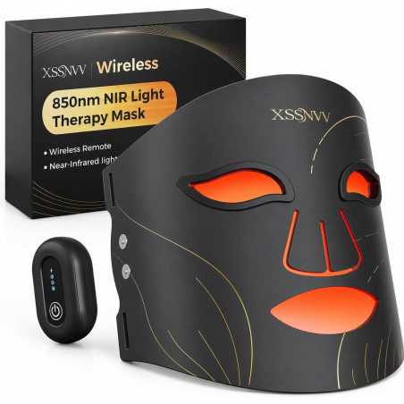 Masque LED Visage Sans Fil 272 LEDs Thérapie Lumière Rouge