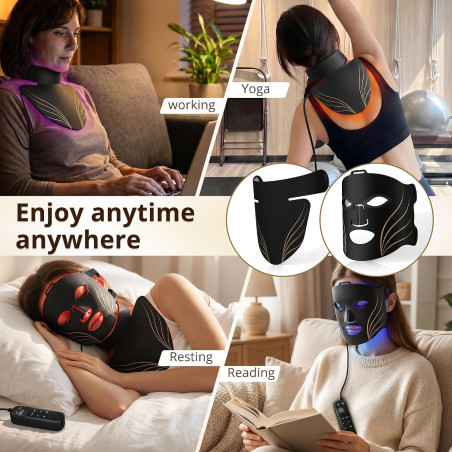 Red Light Therapy Mask for Face & Neck - 640 LEDs, 4 Modes