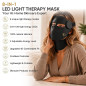 4D Contour LED Light Therapy Mask for Face & Neck, 7 Colors + NIR, Rechargeable Cordless, Black