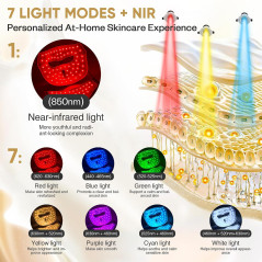 4D Contour-Fit LED Light Therapy Mask – 7 Colors & NIR, Cordless