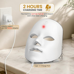Masque Facial Lumière Rouge 7 Couleurs - Portable & Rechargeable
