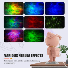 Pink Astronaut Galaxy Projector - Cute Star Night Light for Teen Girls