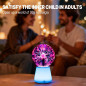 3-Inch USB-C Plasma Ball Lamp, Touch Reactive Lightning Globe with 7-Color LED Base & STEM Toy 3-Inch USB-C Plasma Ball Lamp, Touch Reactive Lightning Globe with 7-Color LED Base & STEM Toy