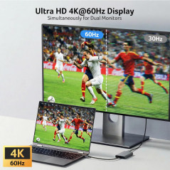Acer Hub USB C 4-en-1 Type C vers Dual HDMI 4K@60Hz