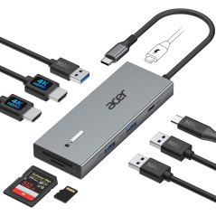 Acer 9-in-1 USB-C Docking Station with Dual HDMI for Dual Monitors