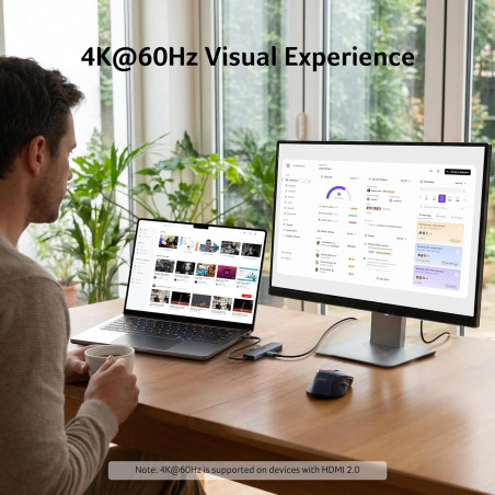 Acer Hub USB-C 6 en 1 avec Ethernet, HDMI 4K@60Hz, Adaptateur Multiport USB-C