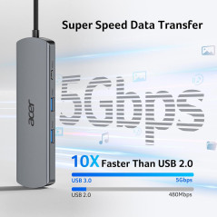 Acer Hub USB-C 6-en-1 avec Ethernet & HDMI 4K@60Hz