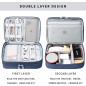 Lanola Travel Cable Organizer Bag - Portable Double Layer Storage for Cables, Chargers, Flash Drives, and More (Dark Blue) Lanola Travel Cable Organizer Bag - Portable Double Layer Storage for Cables, Chargers, Flash Drives, and More (Dark Blue)