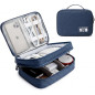 Lanola Travel Cable Organizer Bag - Portable Double Layer Storage for Cables, Chargers, Flash Drives, and More (Dark Blue) Lanola Travel Cable Organizer Bag - Portable Double Layer Storage for Cables, Chargers, Flash Drives, and More (Dark Blue)