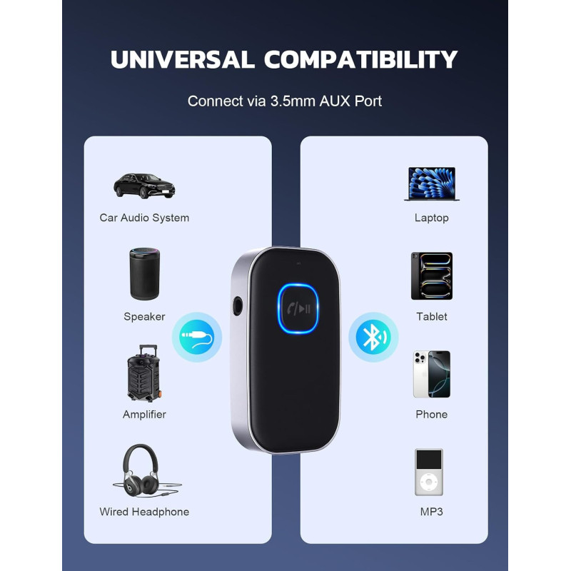 Récepteur Bluetooth COMSOON 3.5mm AUX pour Voiture